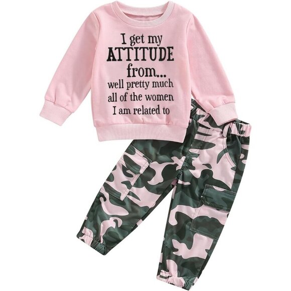Other - Toddler Girls Clothes 2T 3T 4T 5T Fall Outfits Baby Pullover Sweatshirt & Camouf